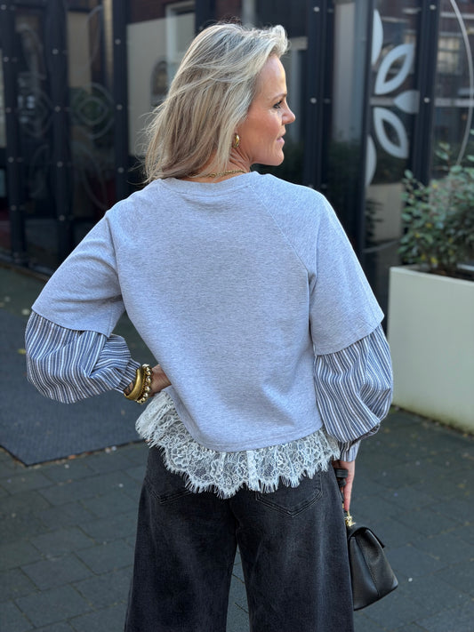 Blouse sweater grijs