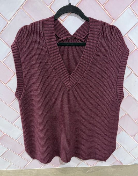 Oversized rib spencer aubergine