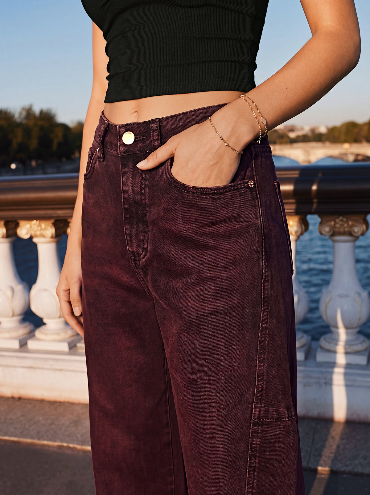 Coloured Barrel Jeans brownish