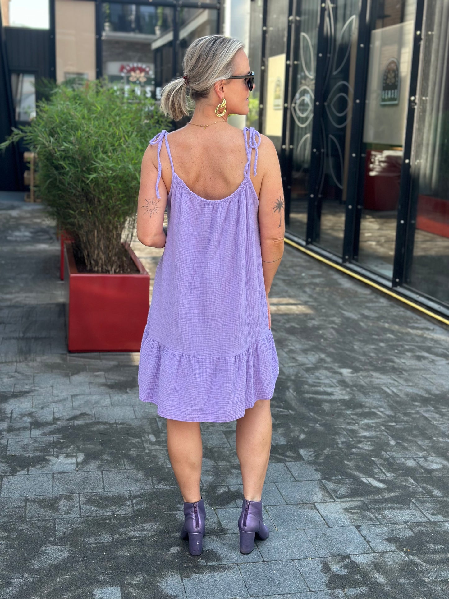 Summer wafel Dress lila