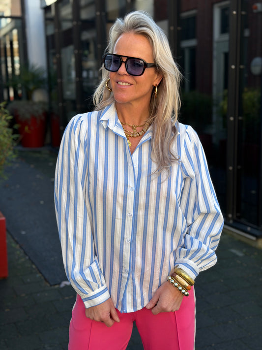 Stripe blouse pofmouw blue
