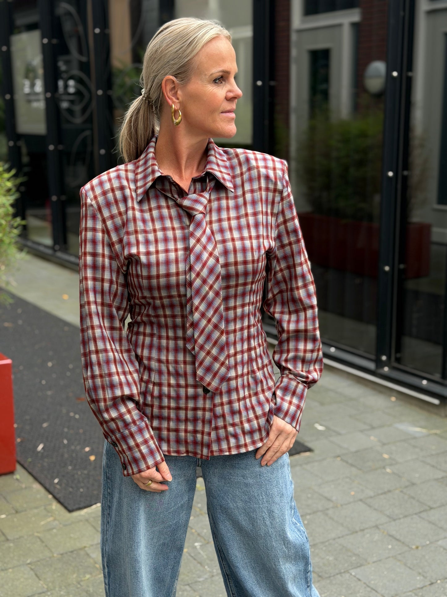 Ruit blouse Lumina