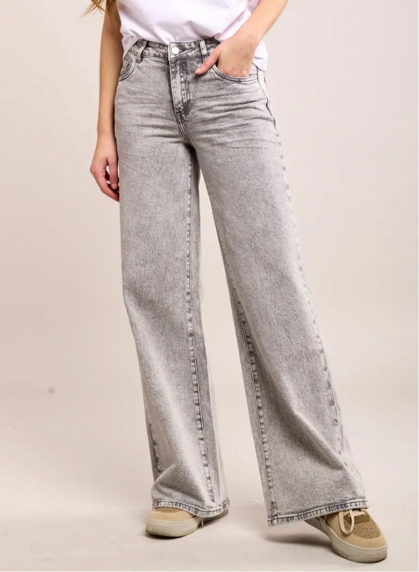 Toxik wide leg jeans licht grijs