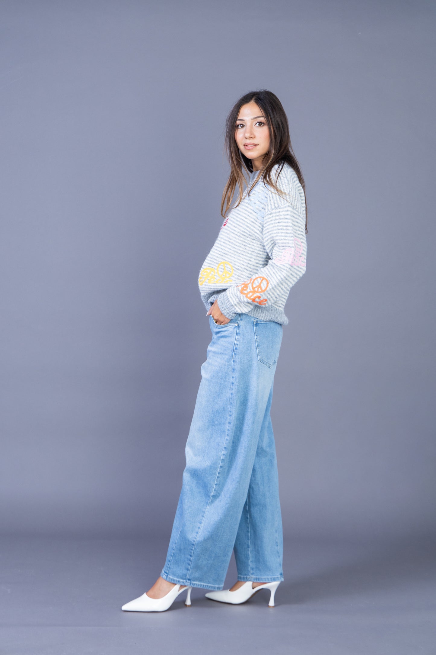 Ana & Lucy - Barrel Loose Jeans light blue
