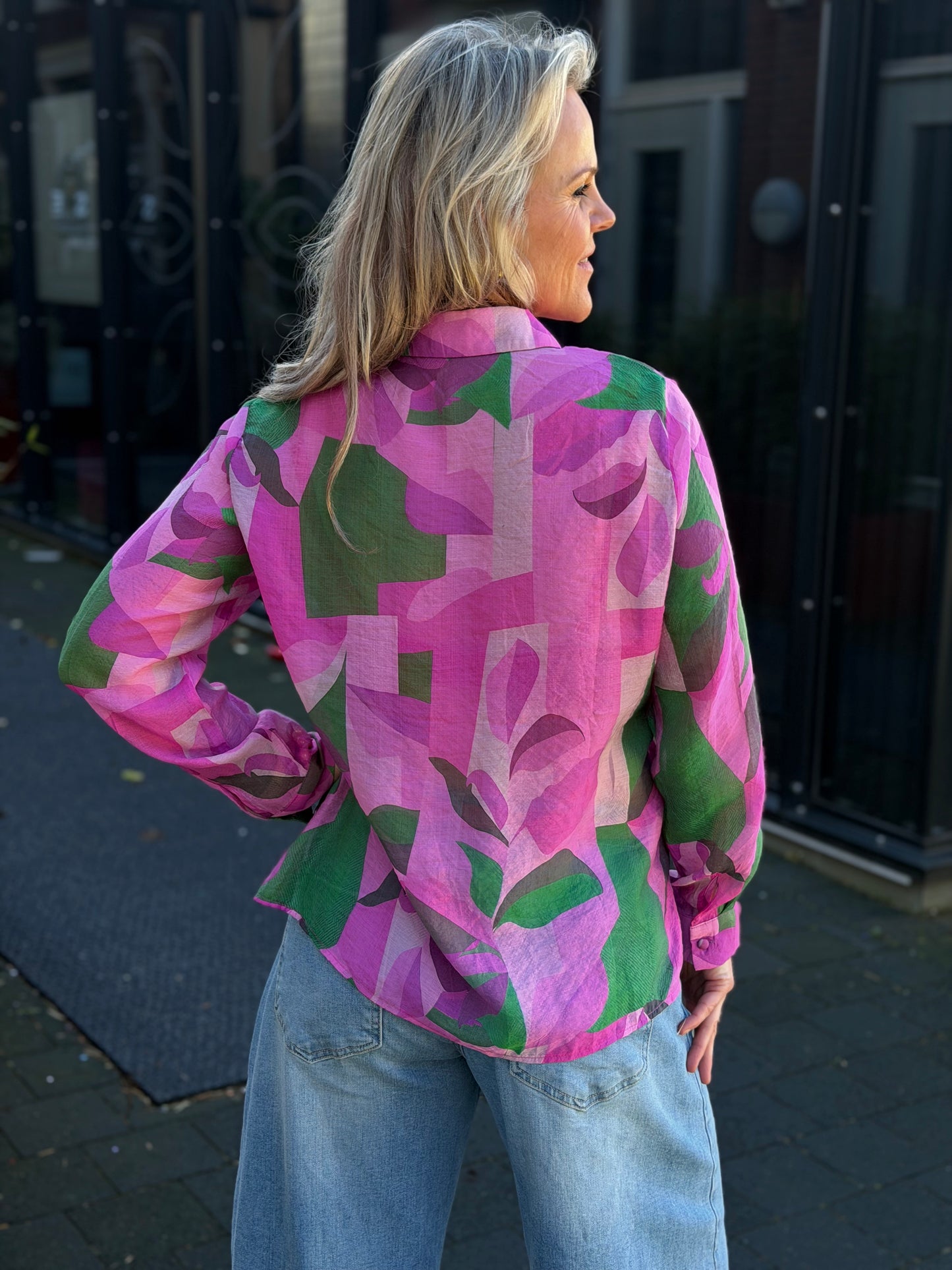 Viscose blouse roses