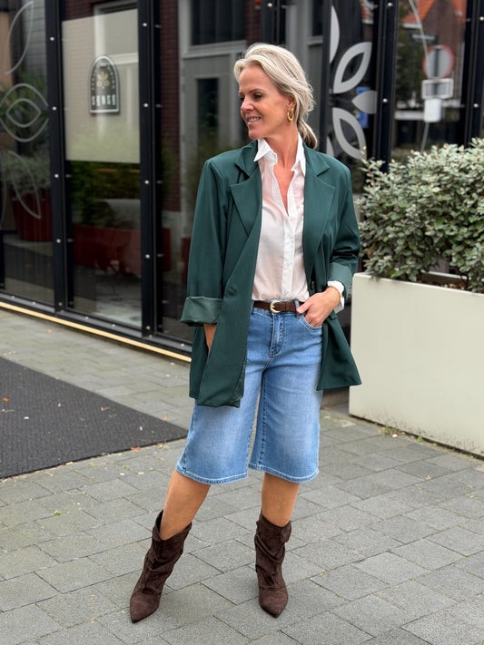Oversized blazer flessen groen