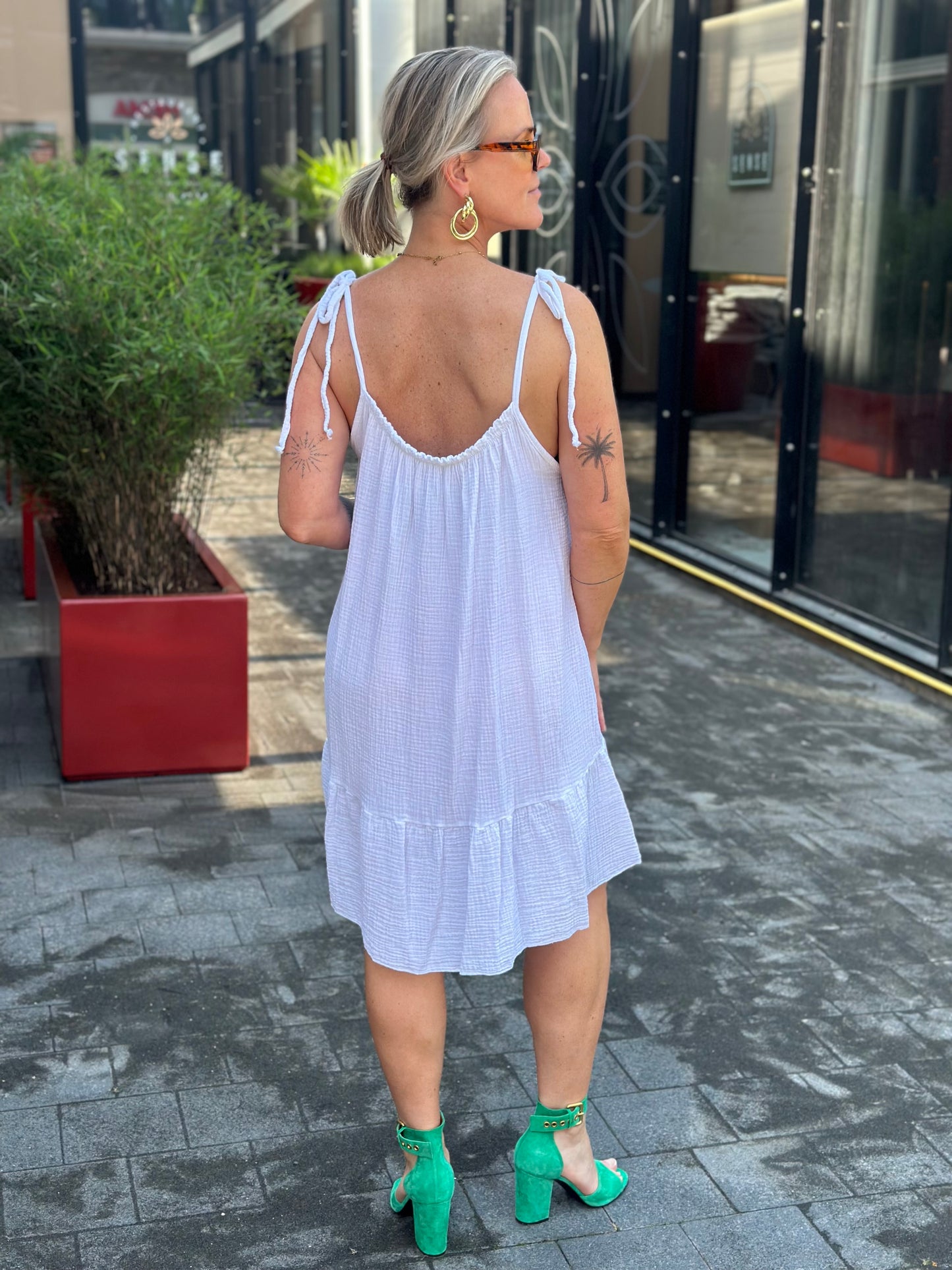 Summer wafel Dress wit