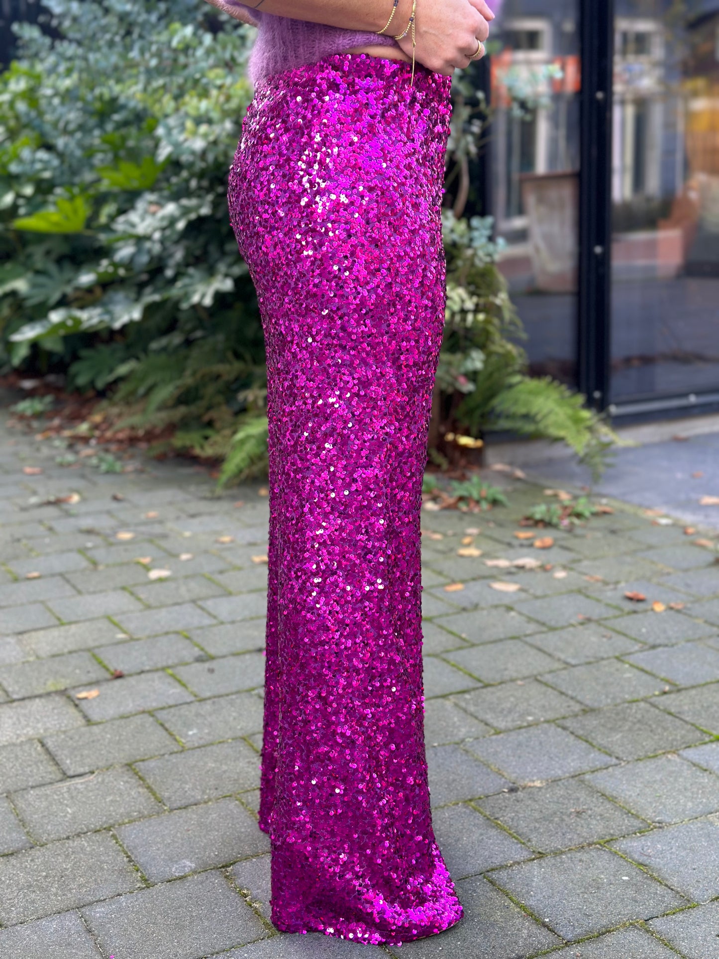 pailletjes broek fuchsia