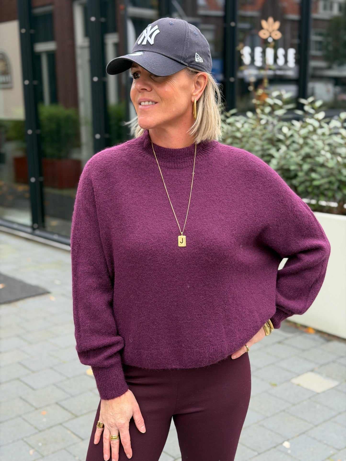 Alpaca trui aubergine