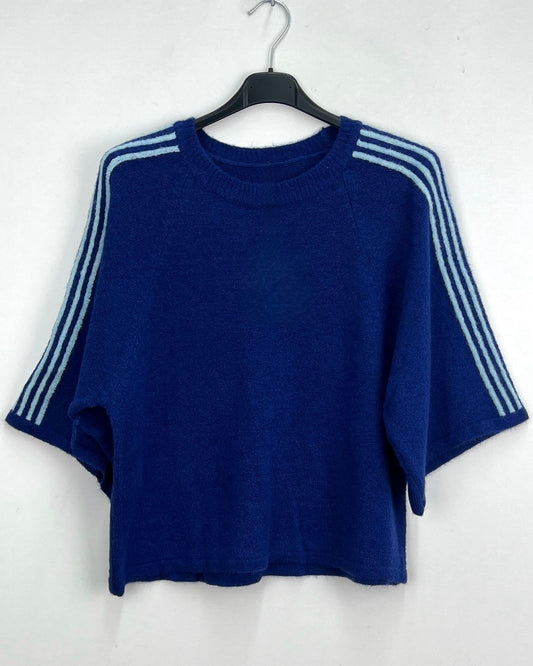 Sporty knit trui kobalt