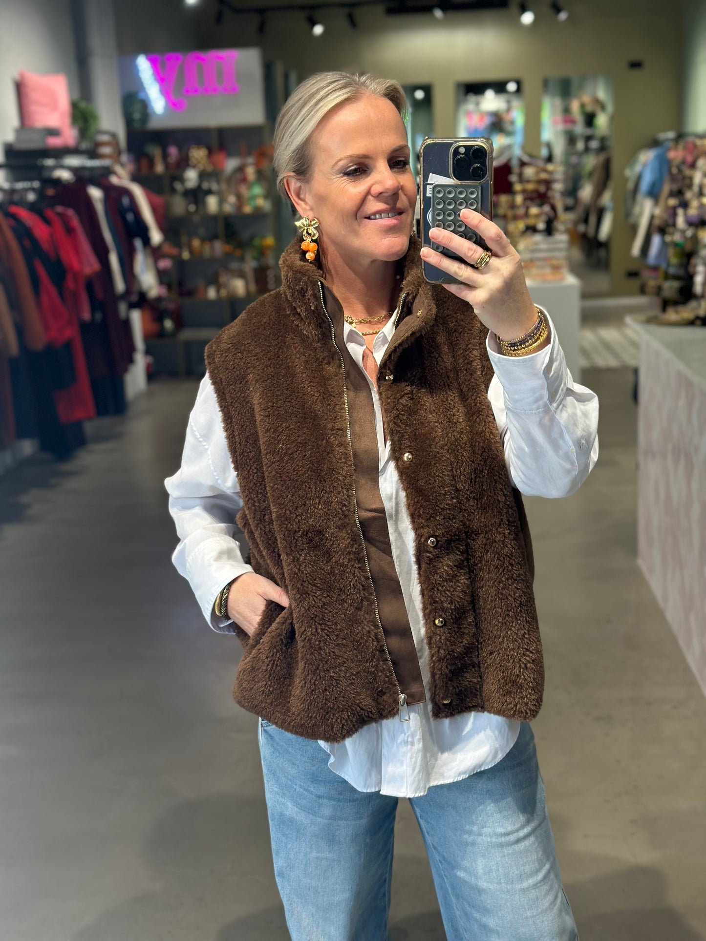 Teddy bodywarmer bruin