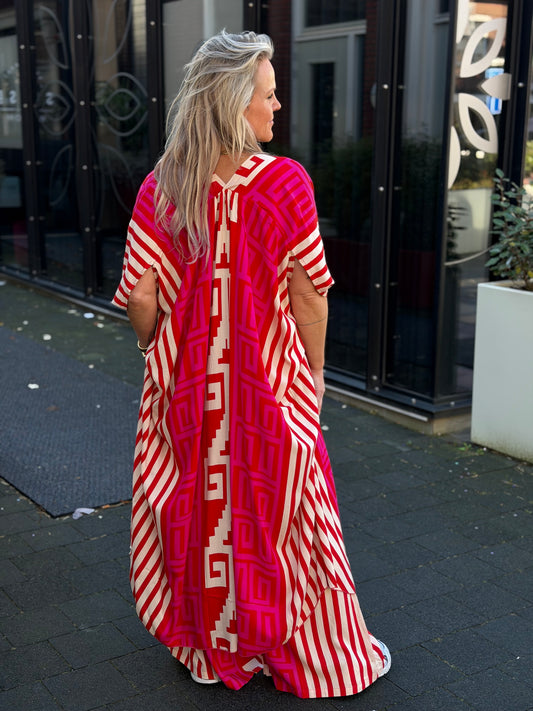 Kimono gold & Silver LOUPINA fuchsia
