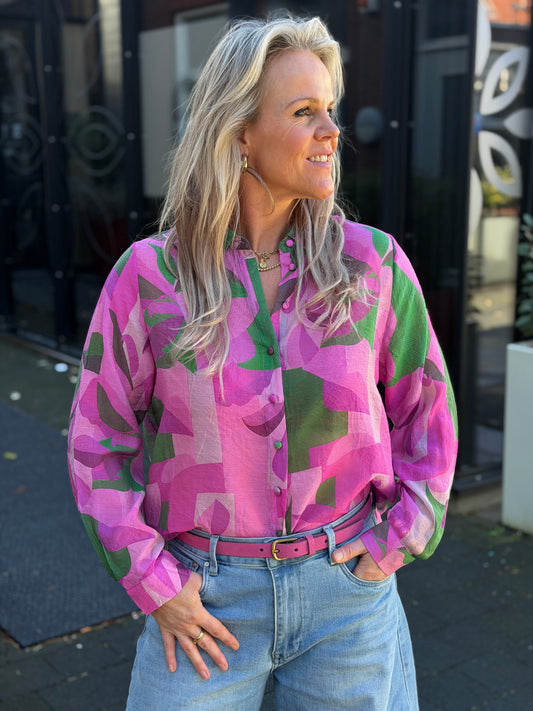 Viscose blouse roses