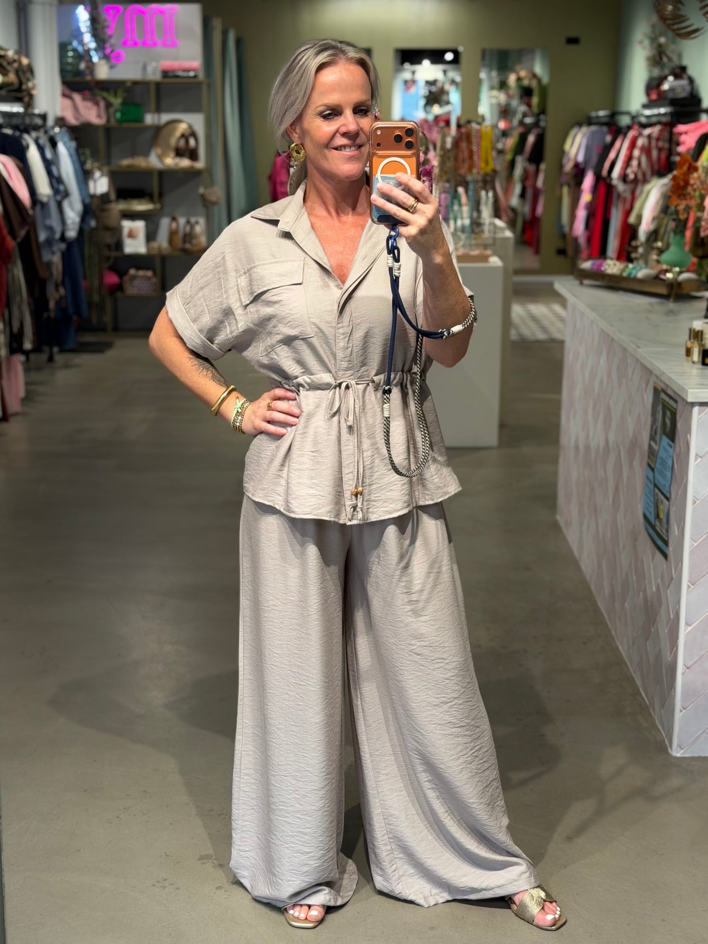 Co-ord set Kim beige/taupe