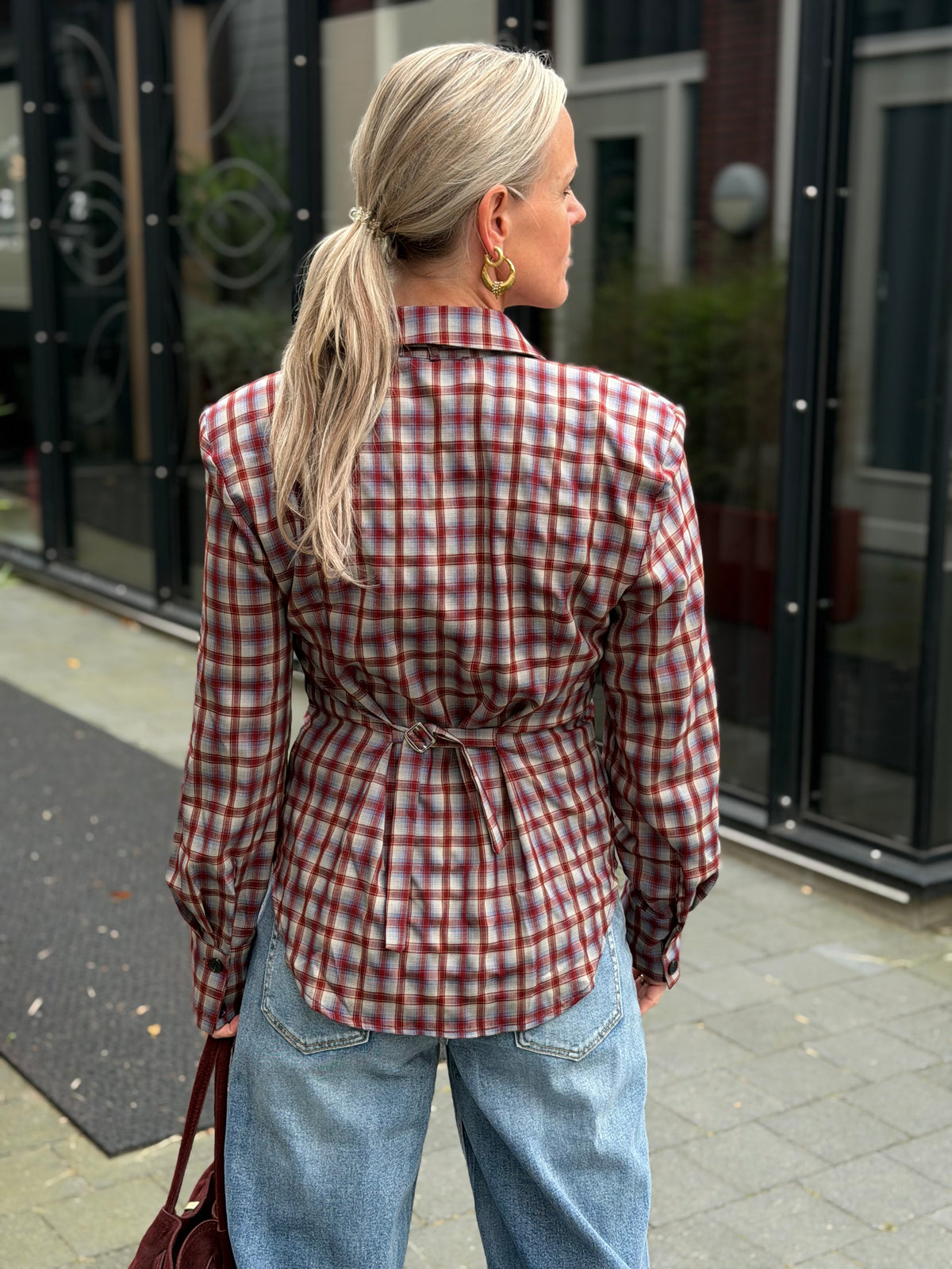 Ruit blouse Lumina