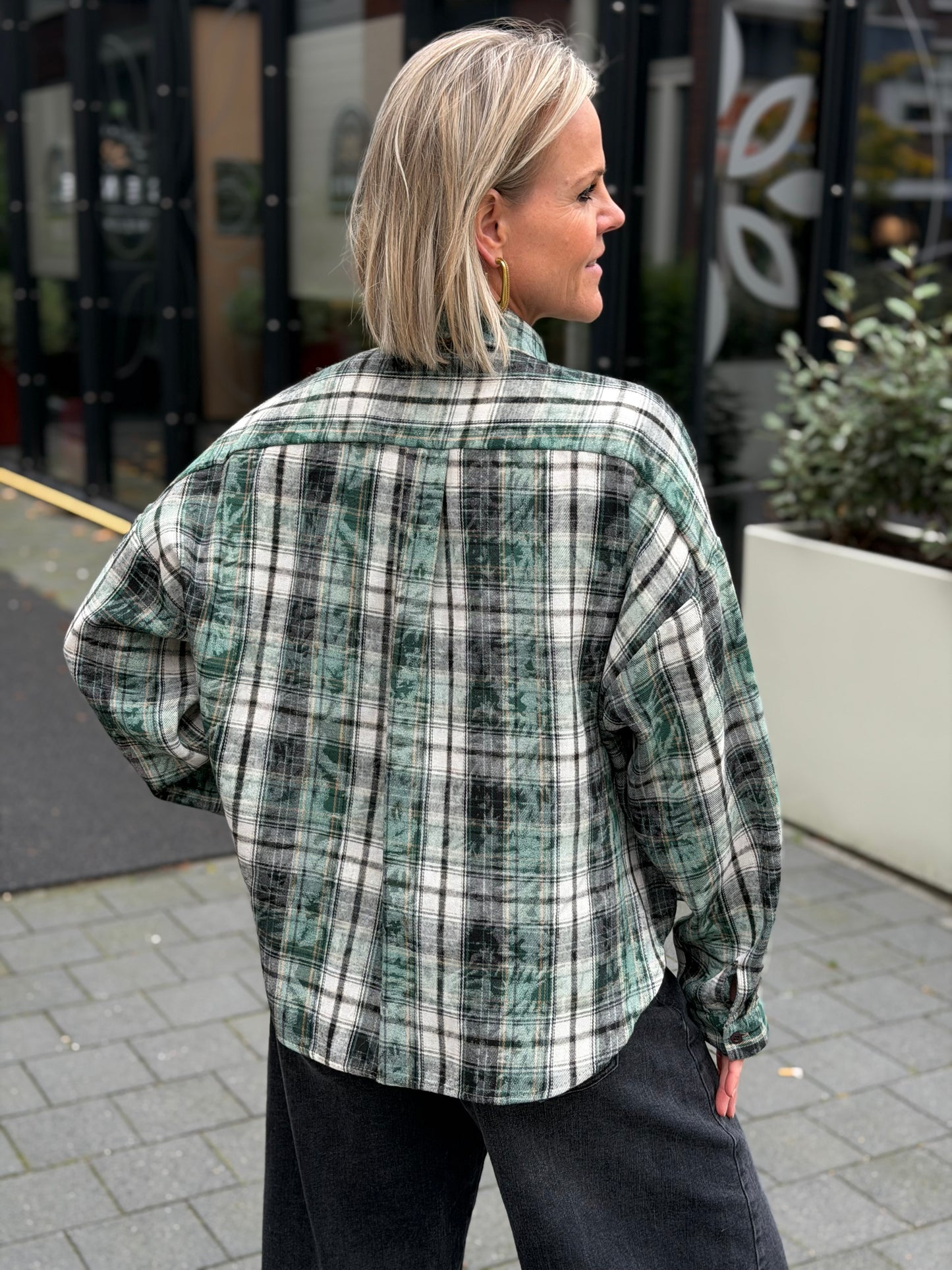 Geruite blouse groen