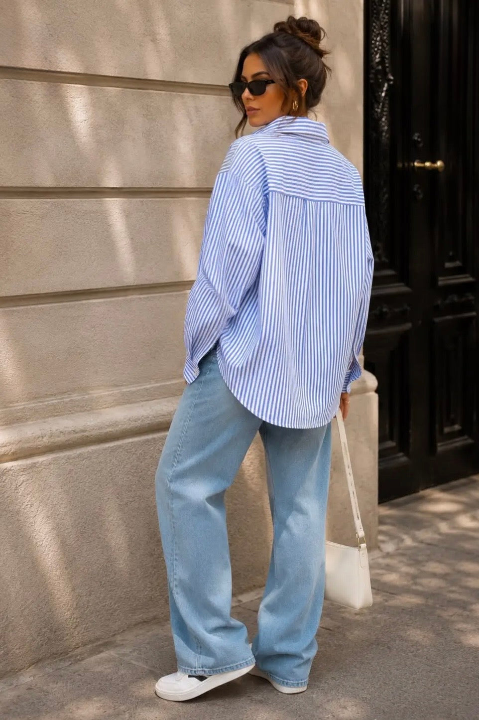 Le Marais stripe blouse wit/blauw