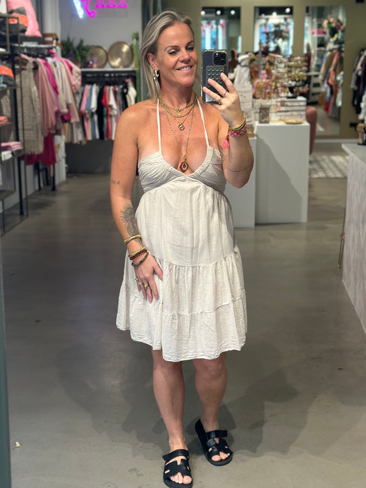 Lovely Dress kort beige