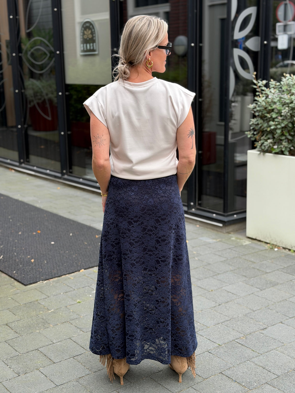 Kanten rok navy
