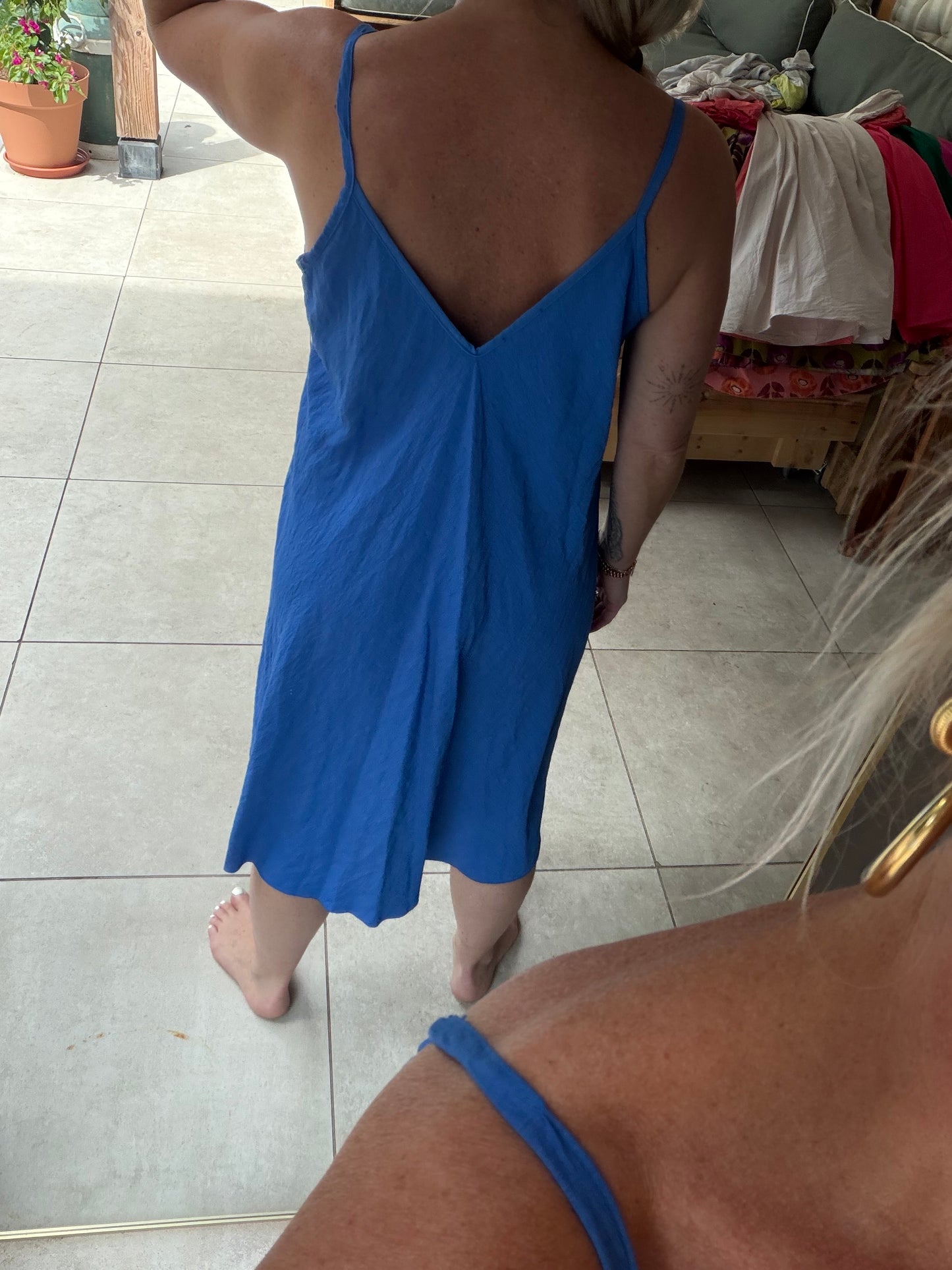 Viscose Volant Dress blauw
