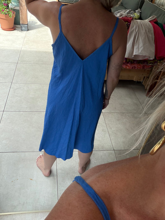 Viscose Volant Dress blauw