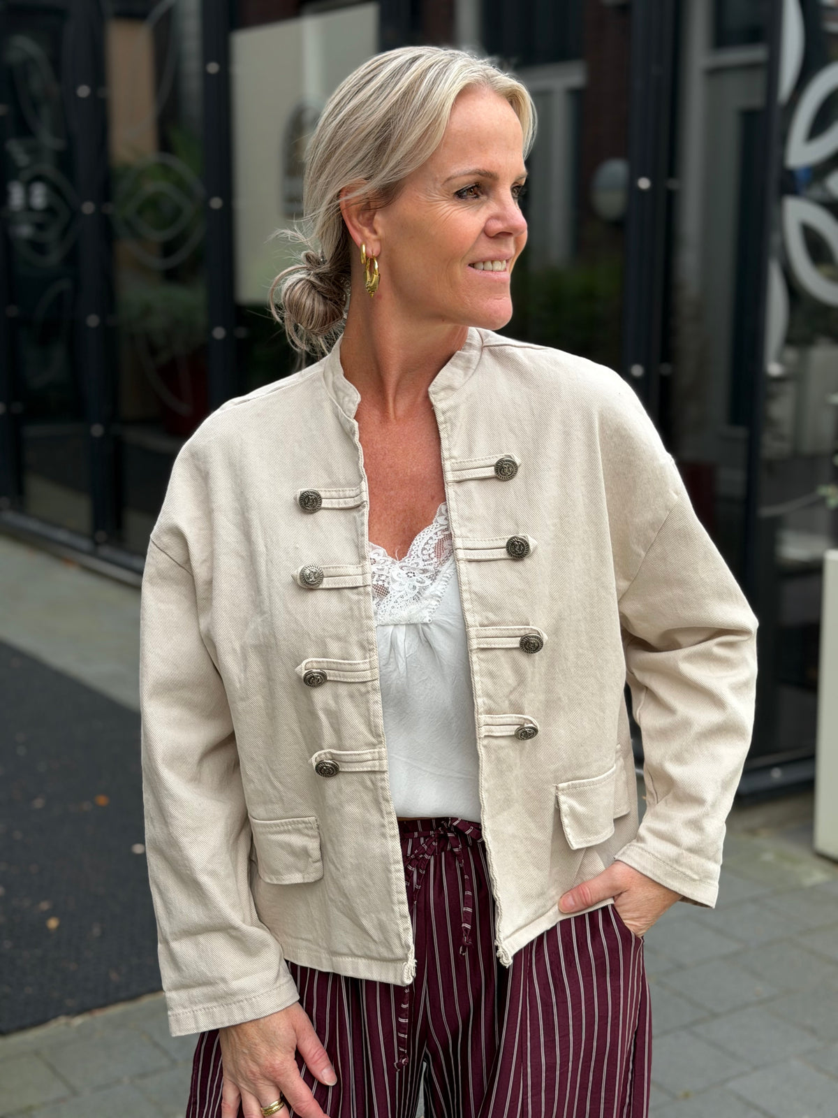 militair jacket ecru