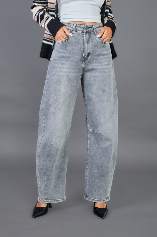 Ana & Lucy - Barrel Jeans light grey