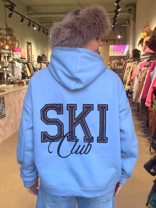 hoodie sweater Ski Club blauw