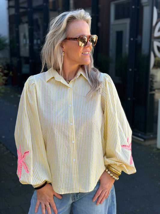 Palm blouse geel