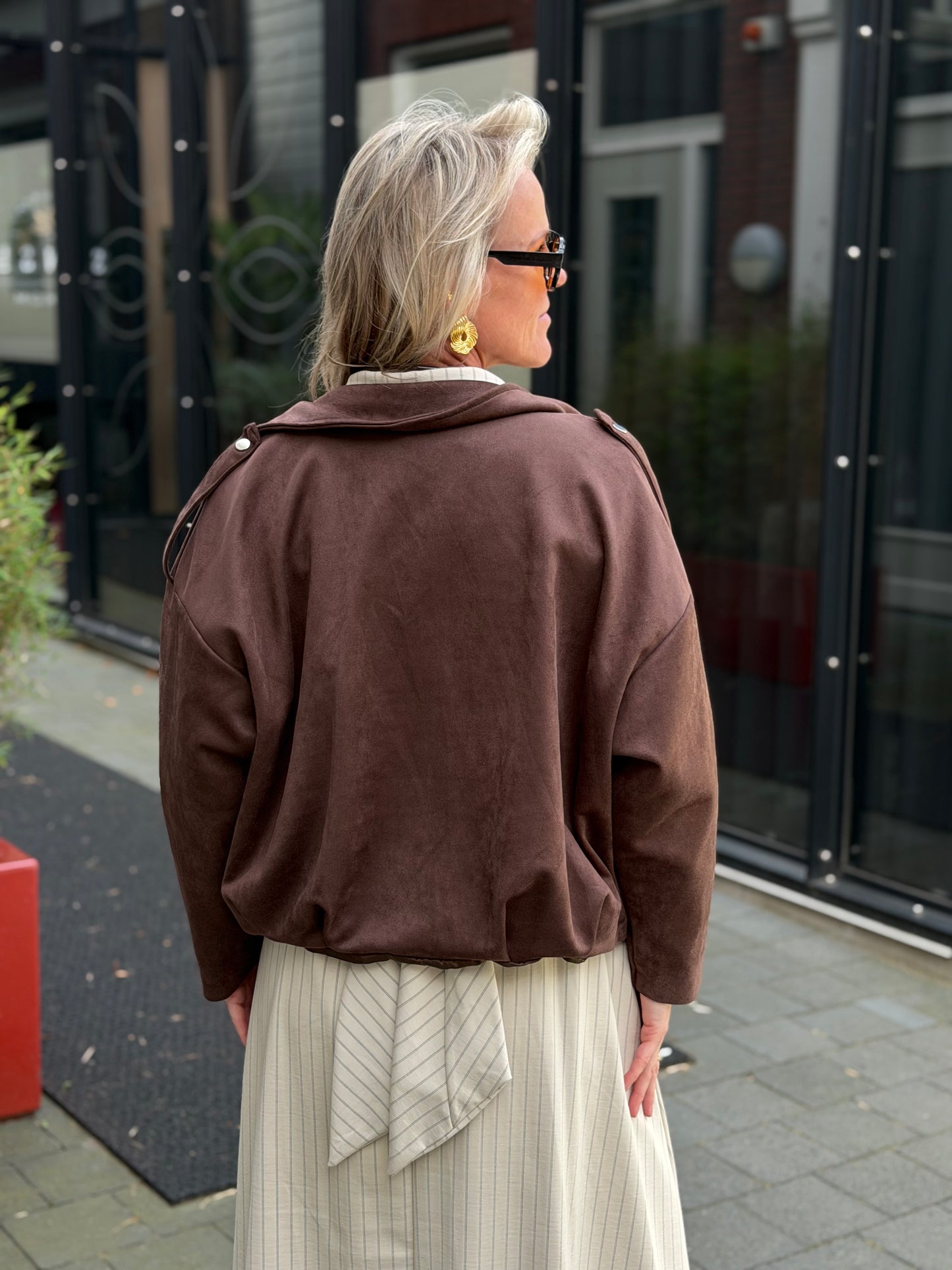 Suedine jacket bruin