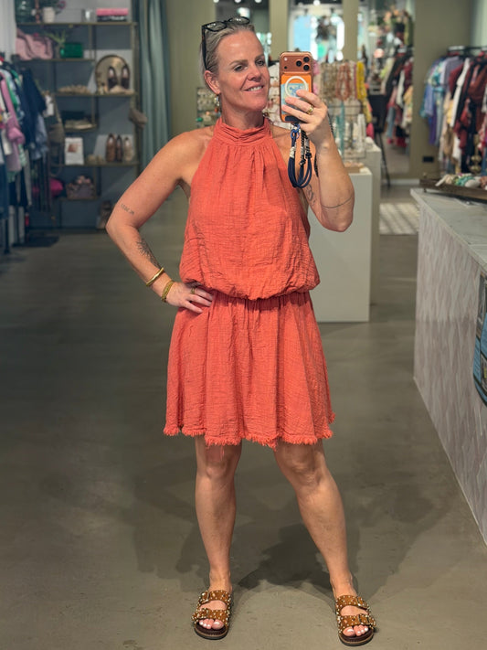 Cotton LOLA dress terracotta