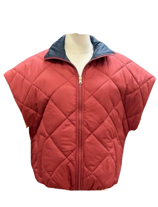 Padded bodywarmer dubbelzijdig Bordeaux