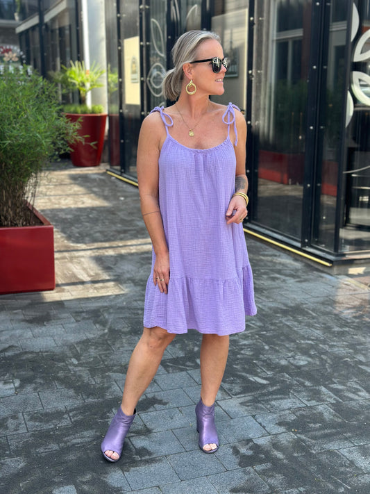 Summer wafel Dress lila