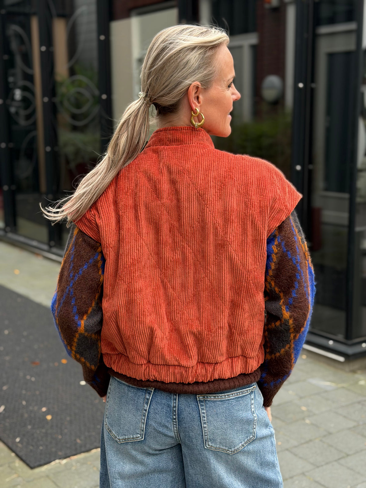 rib bodywarmer warm orange