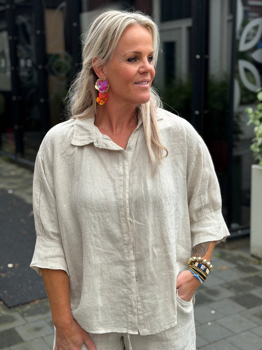 Linnen blouse Gerda beige