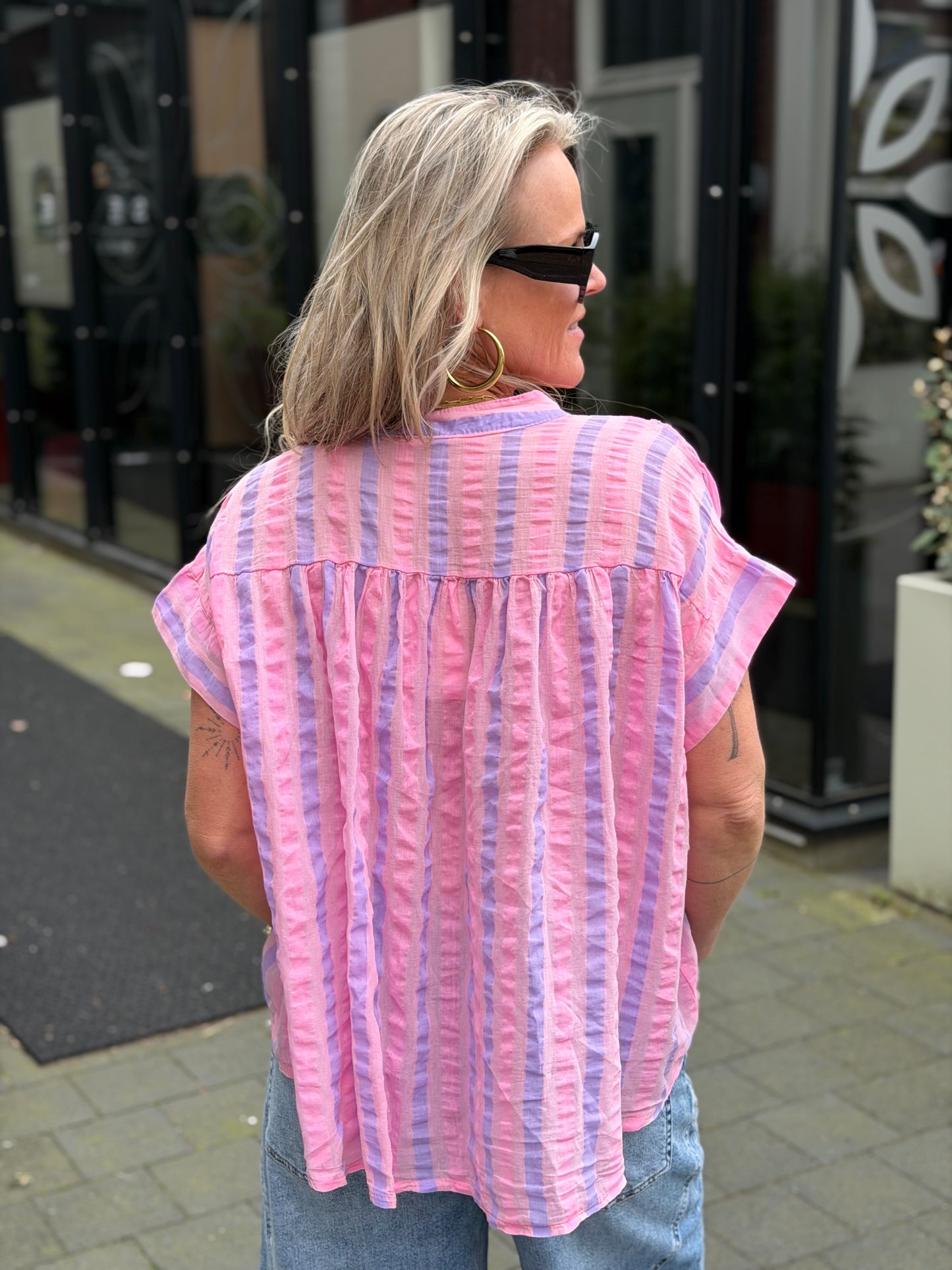 stripe top pink/lila