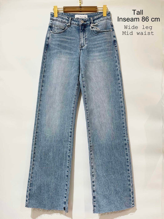 Queen Hearts - Tall wide leg jeans blauw