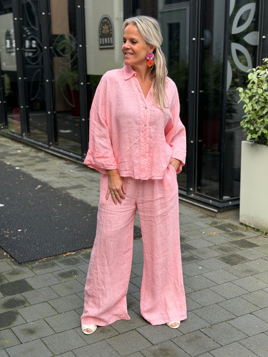 Linnen broek zalm