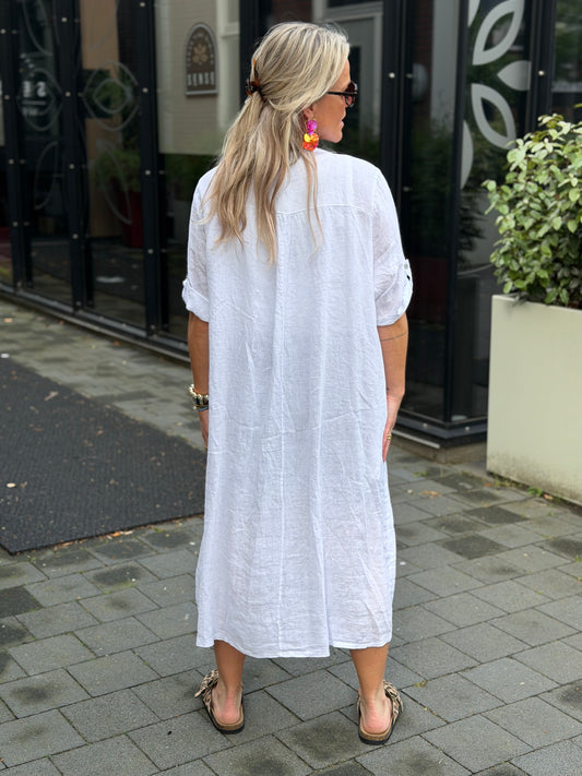 Linnen kimono blouse wit