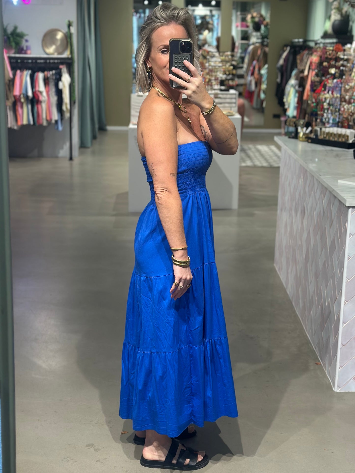 Strapless Dress kobalt