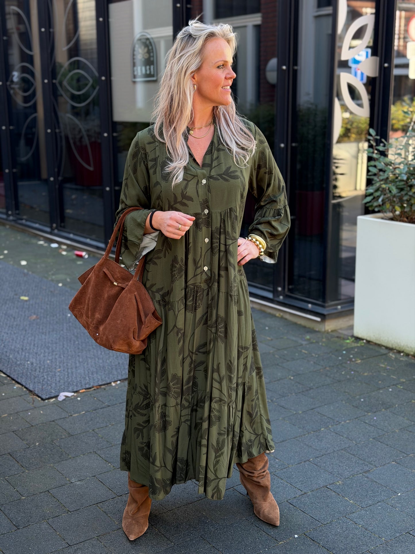 Viscose maxi Dress greeny