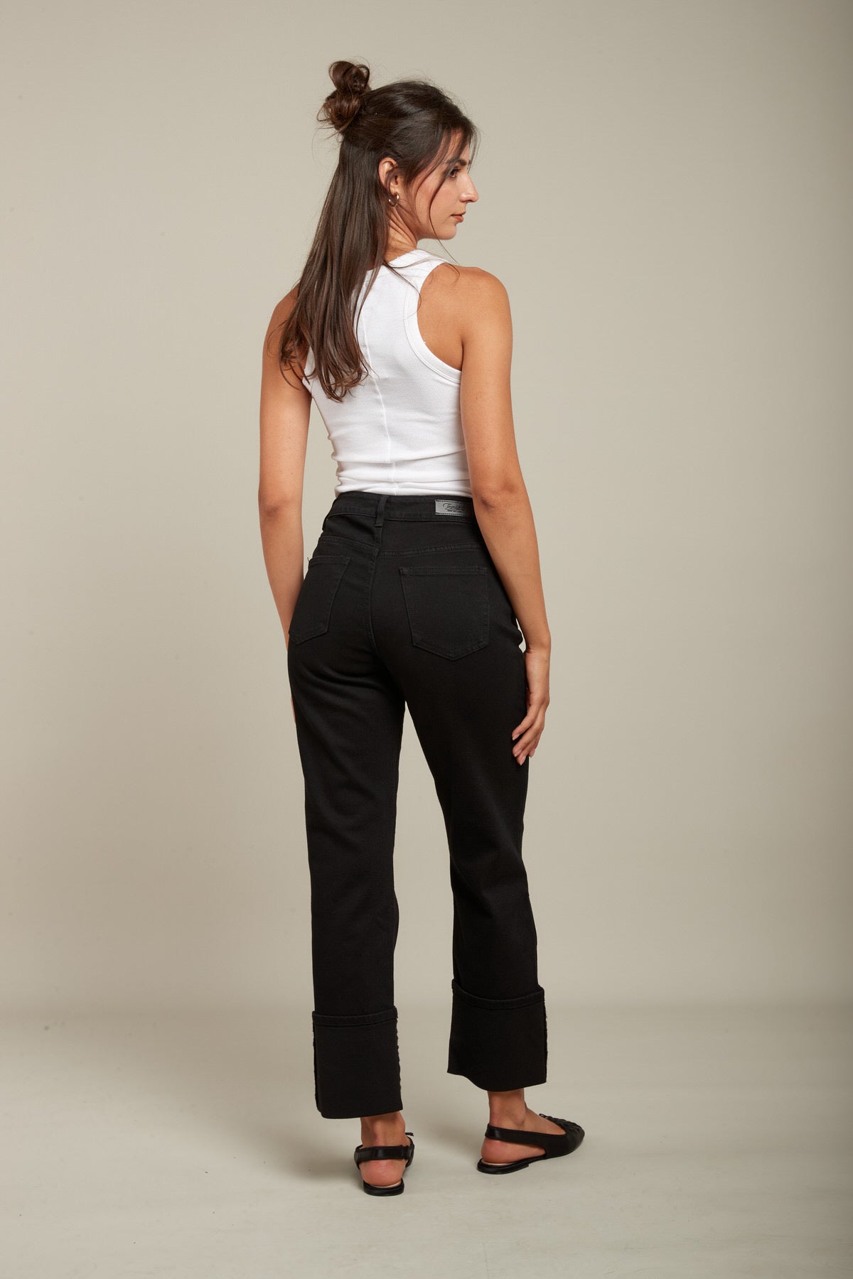 Toxik black jeans turn up