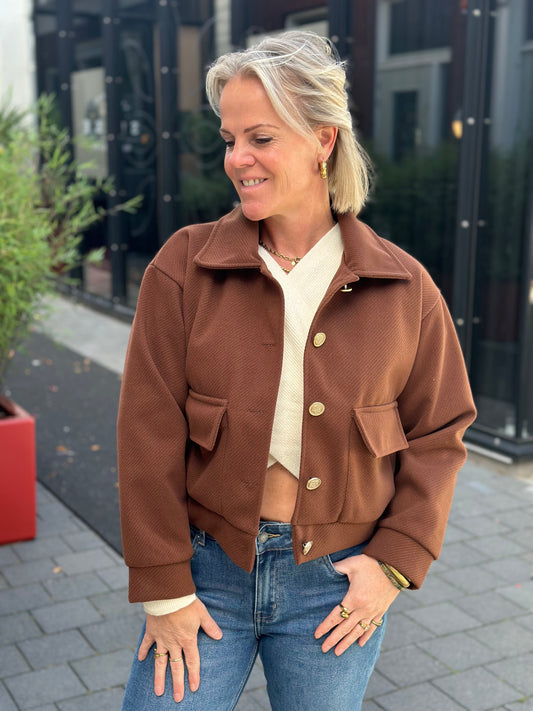 Piloten jacket bruin