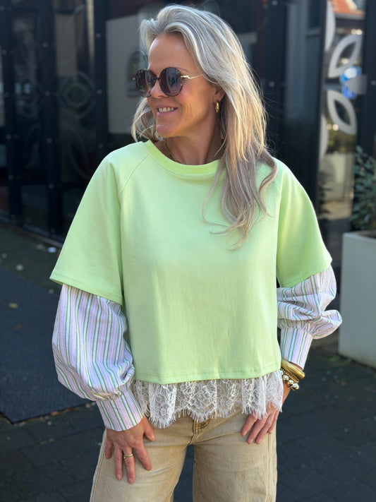 Blouse sweater lime