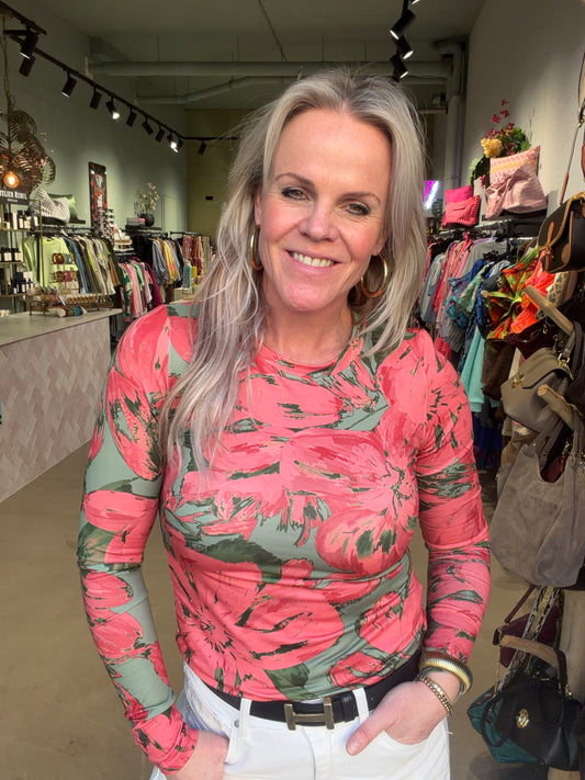 Longsleeve flower army green