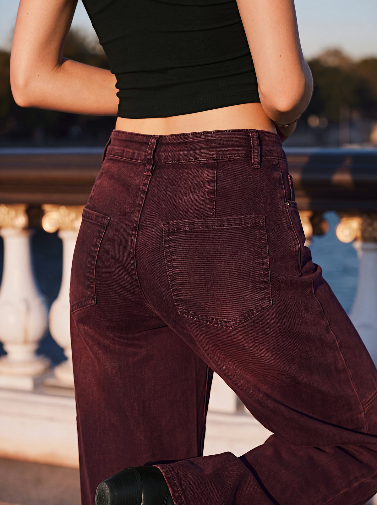 Coloured Barrel Jeans brownish
