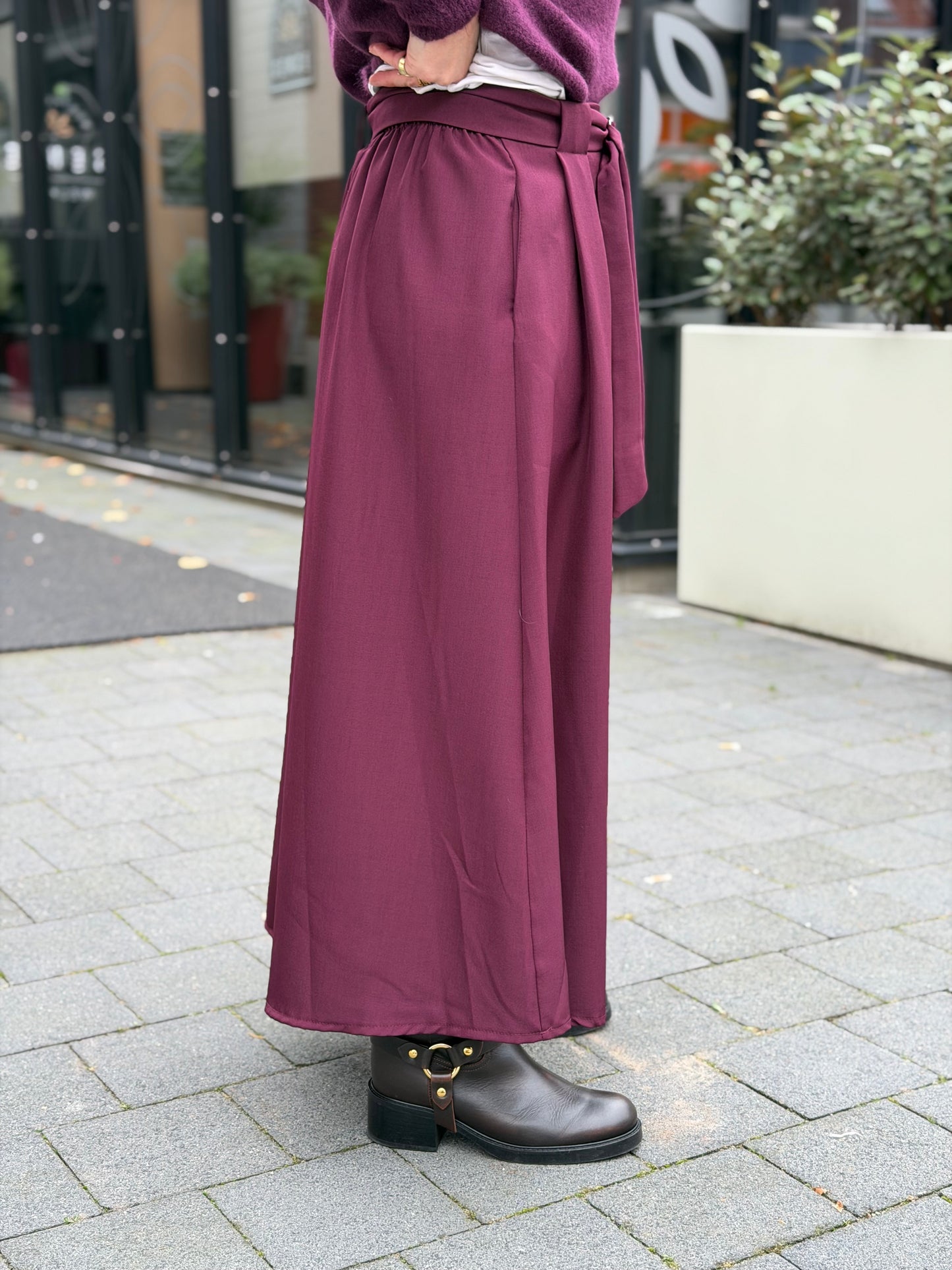 Lange rok aubergine