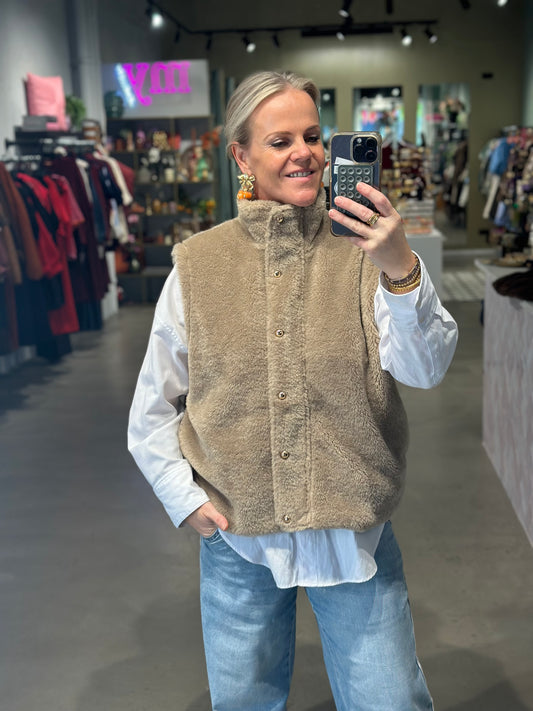 Teddy bodywarmer taupe