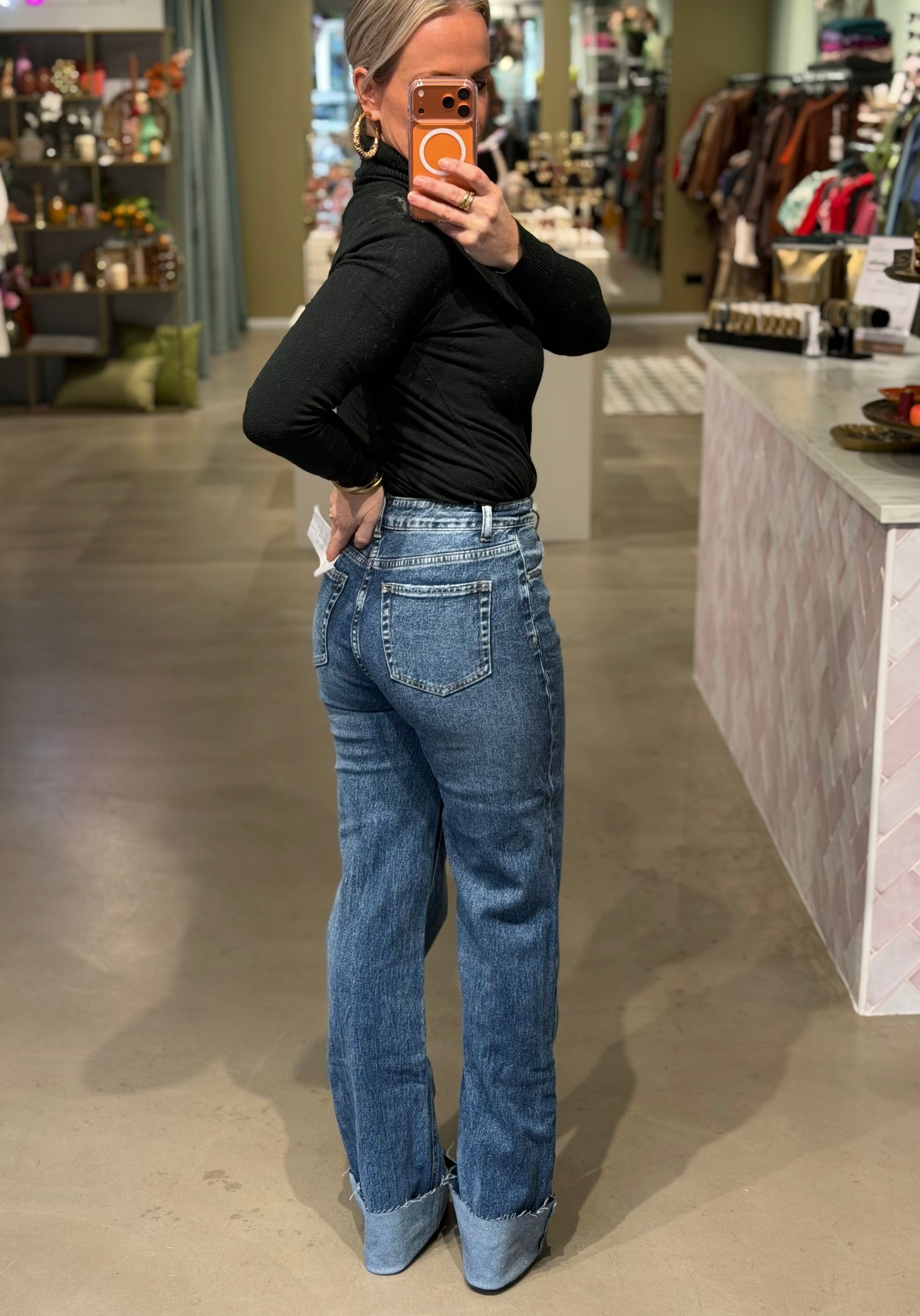 Queen Hearts - extra Tall wide leg jeans donker blauw