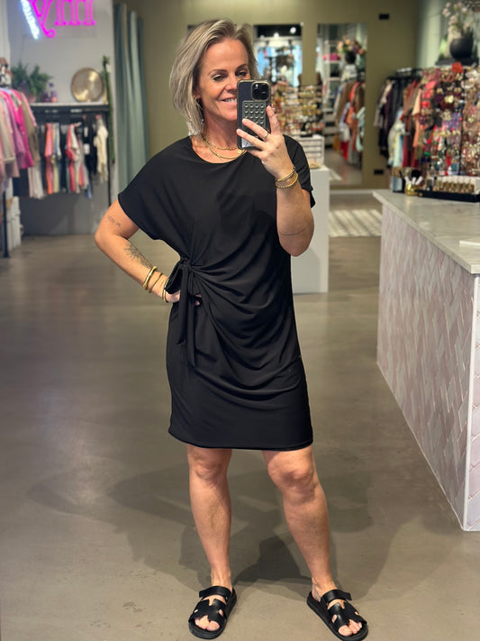knot dress zwart